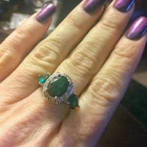 Sterling silver emerald ring